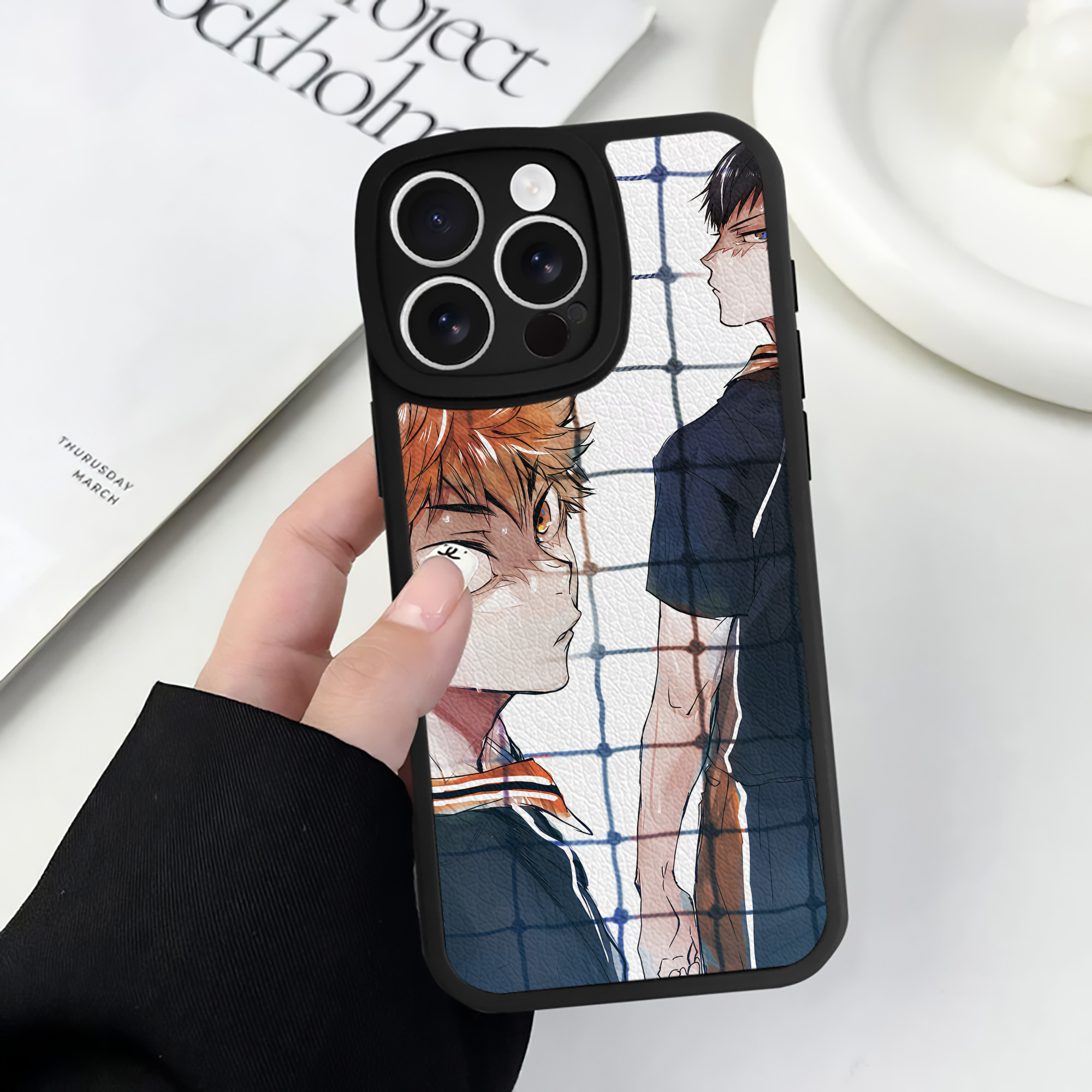 （画像用） ハイキュー!! Haikyu!! 【iPhone 16シリーズ対応】シリコンスマホケース（レザー調） 材質：シリコン